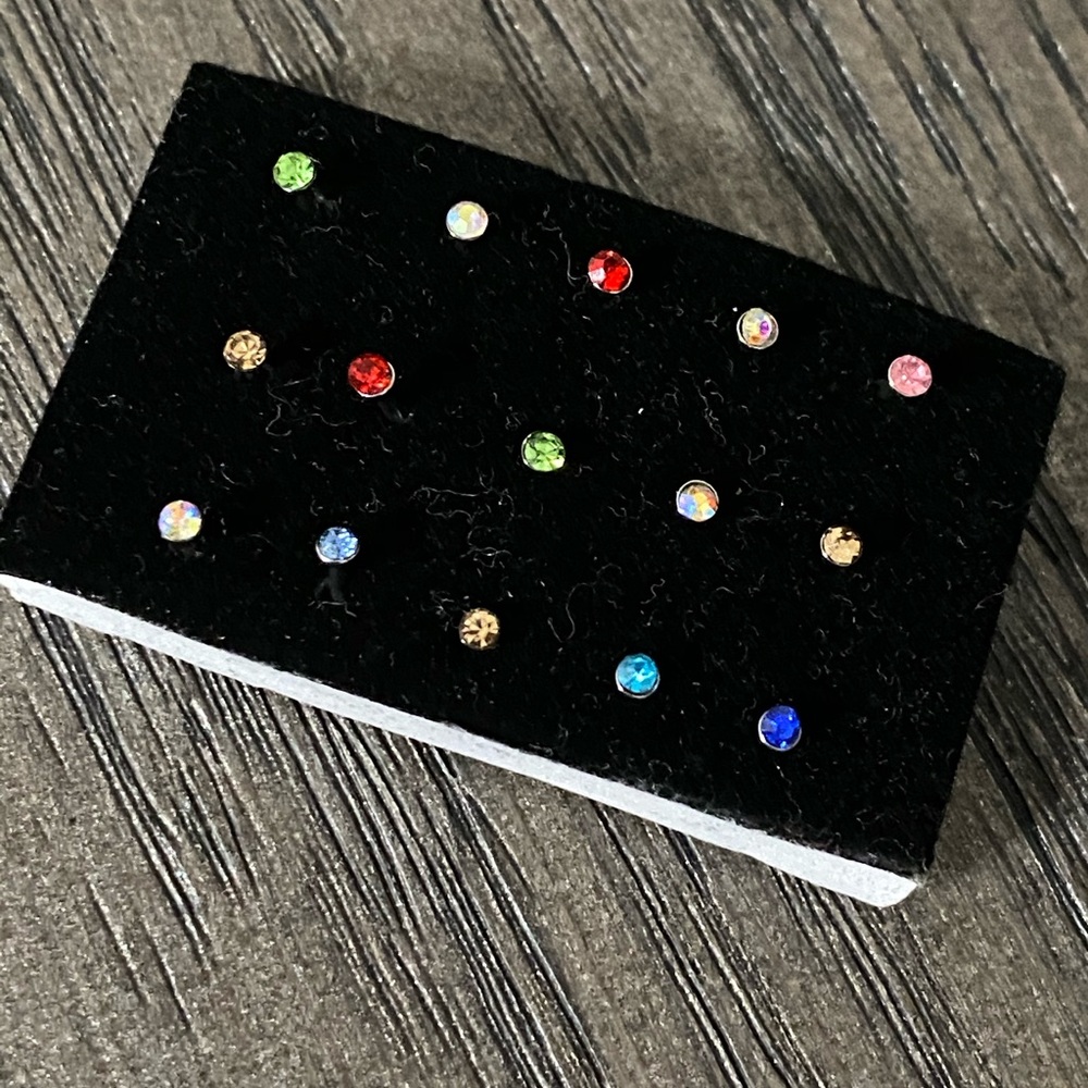 15 Nose ring studs. Multi color